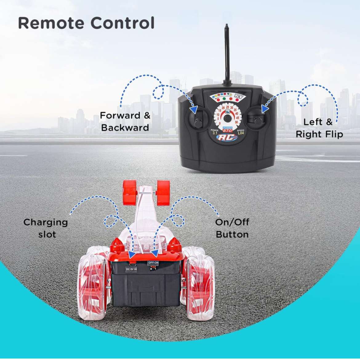 360 Remote Control Toy car With Light & Music - Image 4