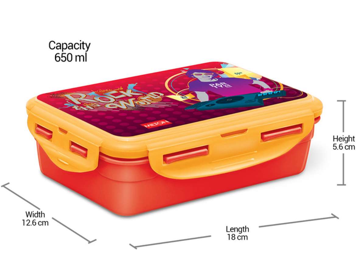 Milton Mini Stainless Steel Tifin Box (650ml) Yellow - Image 4